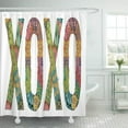 thumbnail image 1 of Libin Badge White Abstract Word XOXO Zentangle Object Artistic Color Shower Curtain 60x72 inch, 1 of 3