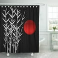 thumbnail image 1 of Libin Bamboo Red Sun Black Zen Branch Contour Shower Curtain 66x72 inch, 1 of 3