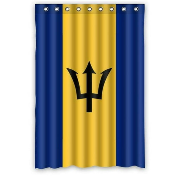 Libin Barbados Flag Waterproof Bathroom Fabric Shower Curtain 48x72 inches