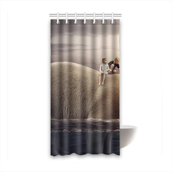Libin Bear Waterproof Polyester Bathroom Shower Curtain 36x72 Inches