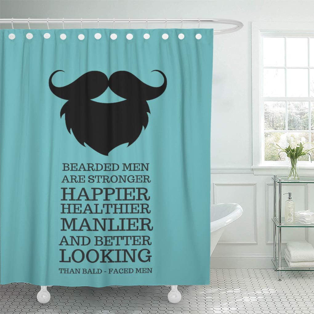 Libin Beards Funny Bearded Men Reusable Man Manly Shower Curtain 60x72