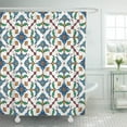thumbnail image 1 of Libin Beautiful Colored Pattern Portuguese Tiles Azulejo Moroccan Ornaments Shower Curtain 60x72 inch, 1 of 3