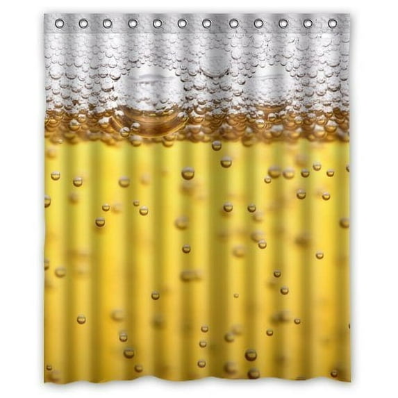 Libin Beer Bubbles Shower Curtain Polyester Fabric Bathroom Decorative Curtain Size 60x72 Inches
