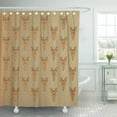 thumbnail image 1 of Libin Beige Festive Wood Merry Reindeer Brown Baby Bell Board Shower Curtain 66x72 inch, 1 of 3