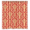 thumbnail image 1 of Libin Beige Flower In Red Shower Curtain Polyester Fabric Bathroom Decorative Curtain Size 66x72 Inches, 1 of 3