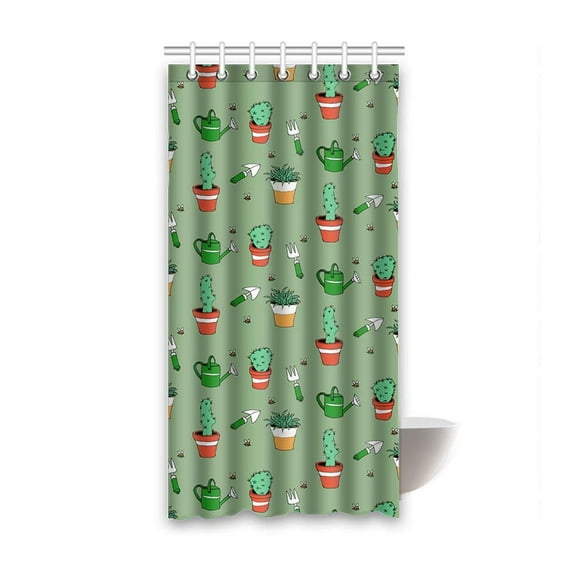 Libin Bensor Cactus Waterproof Polyester Bathroom Shower Curtain 36x72 Inches