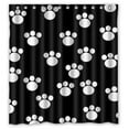 thumbnail image 1 of Libin Black And White Dog Paw Cat Animal Paw Shower Curtain Polyester Fabric Bathroom Decorative Curtain Size 66x72 Inches, 1 of 3