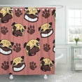 thumbnail image 1 of Libin Black Breed Pug Brown Dog Baby Best Bulldog Shower Curtain 66x72 inch, 1 of 3