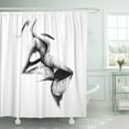 thumbnail image 1 of Libin Black Couple Kiss Sketch Black People Two Pencil Doodle Lips Love Activity Shower Curtain 66x72 inch, 1 of 3