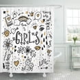 thumbnail image 1 of Libin Black Girly Woman Thinking Women Feelings and Dreams Accessories Shower Curtain 66x72 inch, 1 of 3