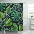 thumbnail image 1 of Libin Black Jungle Tropical with Exotic Palm Leaves Blue Aloha Beach Foliage Leaf Summer Blossom Shower Curtain 66x72 inch, 1 of 3