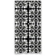 thumbnail image 1 of Libin Black Large Flowered Quatrefoil Shower Curtain Polyester Fabric Bathroom Decorative Curtain Size 36x72 Inches, 1 of 3