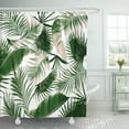 thumbnail image 1 of Libin Black Leaf Mix Green Leaves of Palm Tree on White Tropical Foliage Vegetation Curl Abstract Coconut Shower Curtain 66x72 inch, 1 of 3