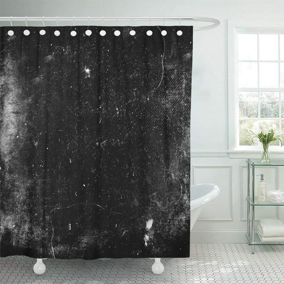 Libin Black Scratch Scary Grunge Dark Scratched White Old Halloween Dirt Abstract Horror Grungy Creepy Shower Curtain 60x72 inch