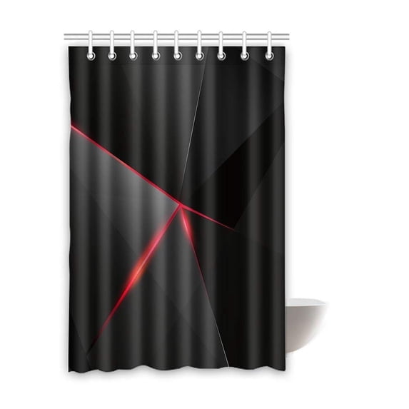 Libin Black Waterproof Polyester Bathroom Shower Curtain 48x72 Inches