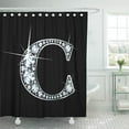 thumbnail image 1 of Libin Bling Stunning Beautiful C in Diamonds and Silver Letter Shower Curtain 66x72 inch, 1 of 6