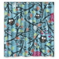 thumbnail image 1 of Libin Bloom Owls Shower Curtain Polyester Fabric Bathroom Decorative Curtain Size 60x72 Inches, 1 of 3