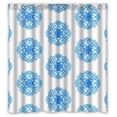 thumbnail image 1 of Libin Blue And White Medallion Shower Curtain Polyester Fabric Bathroom Decorative Curtain Size 66x72 Inches, 1 of 3