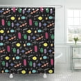 thumbnail image 1 of Libin Blue Artistic Abstract Doodle Pattern Green Artsy Bright Color Shower Curtain 66x72 inch, 1 of 3