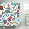 thumbnail image 1 of Libin Blue Child Colored School Supplies Globe Paints and Brushes Shower Curtain 60x72 inch, 1 of 3