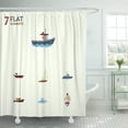 thumbnail image 1 of Libin Blue Cruise Flat Vessel of Cargo Delivery Yacht Shower Curtain 66x72 inch, 1 of 3