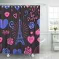 thumbnail image 1 of Libin Blue Modern Bright Girls Paris I Love You Ink Shower Curtain 60x72 inch, 1 of 3