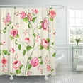 thumbnail image 1 of Libin Blue Pattern Flowers The Floral Over Light of Red Shower Curtain 66x72 inch, 1 of 3