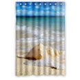 thumbnail image 1 of Libin Blue Sea Shell Surf Sandbeach Shower Curtain Polyester Fabric Bathroom Decorative Curtain Size 48x72 Inches, 1 of 3