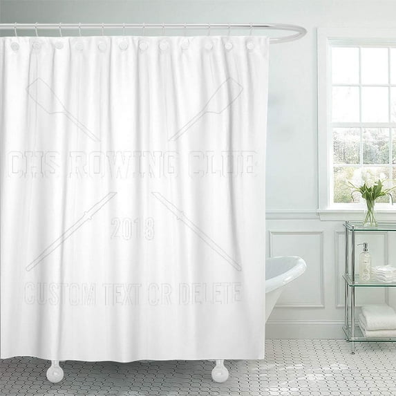 Libin Blue Water Personalized Crew Rowing Oars Team Name Year Shower Curtain 60x72 inch