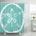thumbnail image 1 of Libin Blue Wedding Turquoise Sand Dollar Beach Sanddollar Shell Coastal Shower Curtain 66x72 inch, 1 of 3