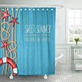 thumbnail image 1 of Libin Blue Wooden With Lifebuoy Starfishes And Ropes Summer Nautical Holiday Wood Shower Curtain Polyester Bathroom Curtain 60x72 inches, 1 of 3