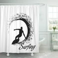 thumbnail image 1 of Libin Board Black Surf Silhouettes of Surfers White Men Wave Shower Curtain 66x72 inch, 1 of 3