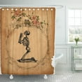 thumbnail image 1 of Libin Bone Vintage Kneeling Skeleton Bones Skull Public Domain Victorian Shower Curtain 66x72 inch, 1 of 3