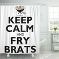 thumbnail image 1 of Libin Bratwurst Keep Calm and Fry Brat Grilling Wisconsin BBQ Shower Curtain 60x72 inch, 1 of 3