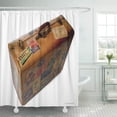 thumbnail image 1 of Libin Brown Adventure Old Fashioned Suitcase Travel Studio Shot High Shower Curtain 66x72 inch, 1 of 3