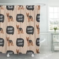 thumbnail image 1 of Libin Brown Basset Yorkshire Terrier Dog Colorful Pattern Beautiful Beauty Shower Curtain 66x72 inch, 1 of 3