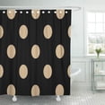 thumbnail image 1 of Libin Brown Pattern Polka Dots Tan on Black Dotted Shower Curtain 66x72 inch, 1 of 3