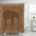 thumbnail image 1 of Libin Brown Safari Elephant Silhouette Grasslands Tall Grass Shower Curtain 60x72 inch, 1 of 3