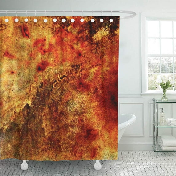 Libin Brown Southwestern Burnt Orange Tan Fall Autumn Shower Curtain 60x72 inch