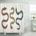 thumbnail image 1 of Libin Brown of Snakes Tribal Beaded Applique Boho Patch Shower Curtain 60x72 inch, 1 of 3