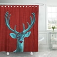 thumbnail image 1 of Libin Buck Turquoise Deer and Rustic Hipster Antlers Rack Shower Curtain 66x72 inch, 1 of 3