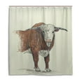 thumbnail image 1 of Libin Bull Sketch Shower Curtain Waterproof Bathroom Shower Curtain 36x72 inches, 1 of 3