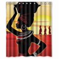 thumbnail image 1 of Libin Cartoon African Woman Shower Curtain Polyester Fabric Bathroom Decorative Curtain Size 60x72 Inches, 1 of 3