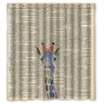 thumbnail image 1 of Libin Cartoon Giraffe Art on Dictionary Shower Curtain Polyester Fabric Bathroom Decorative Curtain Size 66x72 Inches, 1 of 3