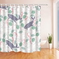 thumbnail image 1 of Libin Cartoon Shark Attack Litter Fish Polyester Fabric Bathroom Shower Curtain 66x72 inches, 1 of 3