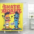 thumbnail image 1 of Libin Character Skater Skateboard Monster Urban Abstract Adorable Beast Shower Curtain 60x72 inch, 1 of 3