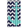 thumbnail image 1 of Libin Chevron Anchor Shower Curtain Polyester Fabric Bathroom Decorative Curtain Size 36x72 Inches, 1 of 3