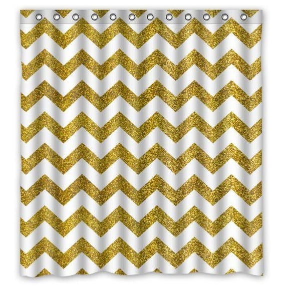 Libin Chevron Trends Shower Curtain Polyester Fabric Bathroom Decorative Curtain Size 66x72 Inches