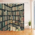 thumbnail image 1 of Libin Child Education Home Decor Vintage Bookshelf in Library Polyester Fabric Bath Curtain, Bathroom Shower Curtain 66x72 inches, 1 of 3