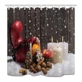 thumbnail image 1 of Libin Christmas A Red Boot Full Of Apple And Nut And Cookie In Snow Polyester Fabric Bathroom Shower Curtain 66x72 inches, 1 of 3